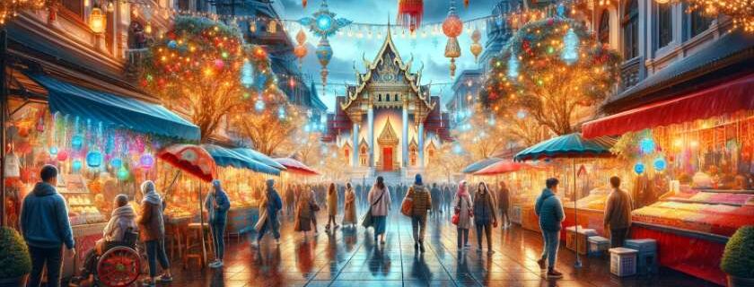 discovering months in Thai in the festive spirit and vibrant celebrations typical of the holiday season in the country during